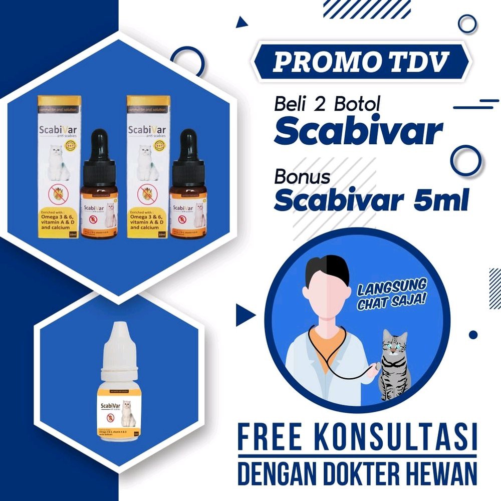 Obat tungau scabies kucing kelinci oral scabivar