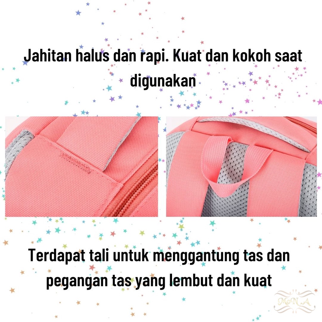 [MONA] Tas Sekolah Ransel Motif Pelangi Lucu buat SD Kualitas Import Premium -M0205