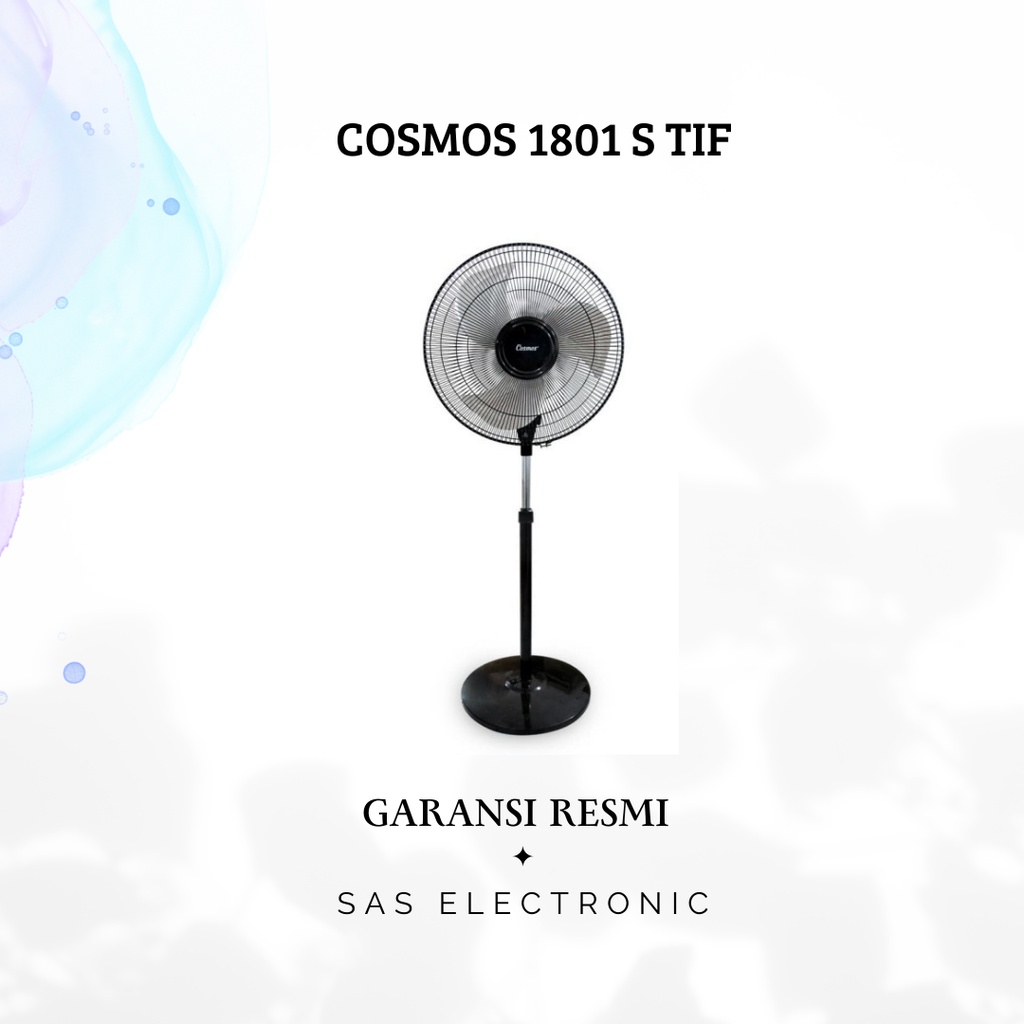 KIPAS ANGIN COSMOS BERDIRI STAND FAN 18 TIF 18 INCH HITAM BESI KUAT GARANSI RESMI PROMO BEKASI