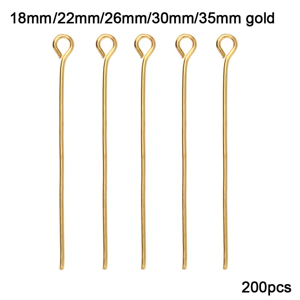 Lily 200pcs/set Anting Pin Kepala Mata Fashion Membuat Manik-Manik Jarum DIY