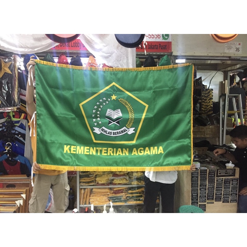 Bendera Pataka Printing bahan satin bolak balik custom bendera pataka printing