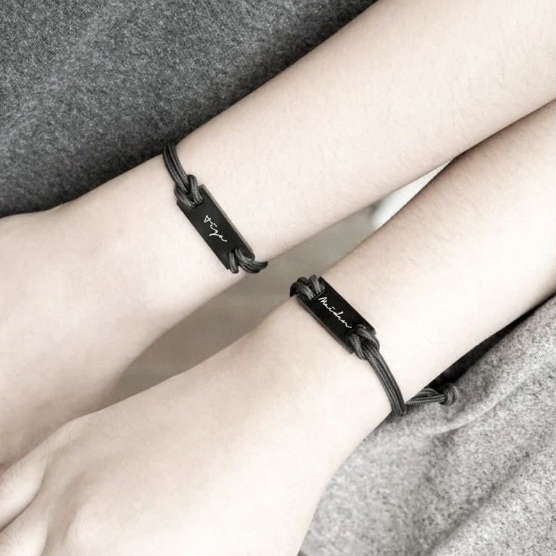 gelang ukir huruf nama dan angka bebas custom nama logo tanggal jadian gelang bestie