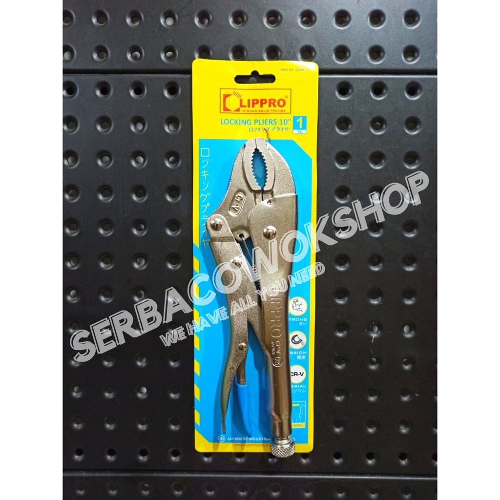 Lippro Tang Buaya Jepit Chrome Bengkok 10 Inch Locking Pliers Vice Grip Termurah Berkualitas