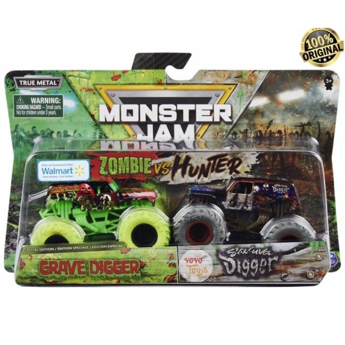 Spin Master Monster Jam Zombie Hunter Grave Digger Truck Walmart