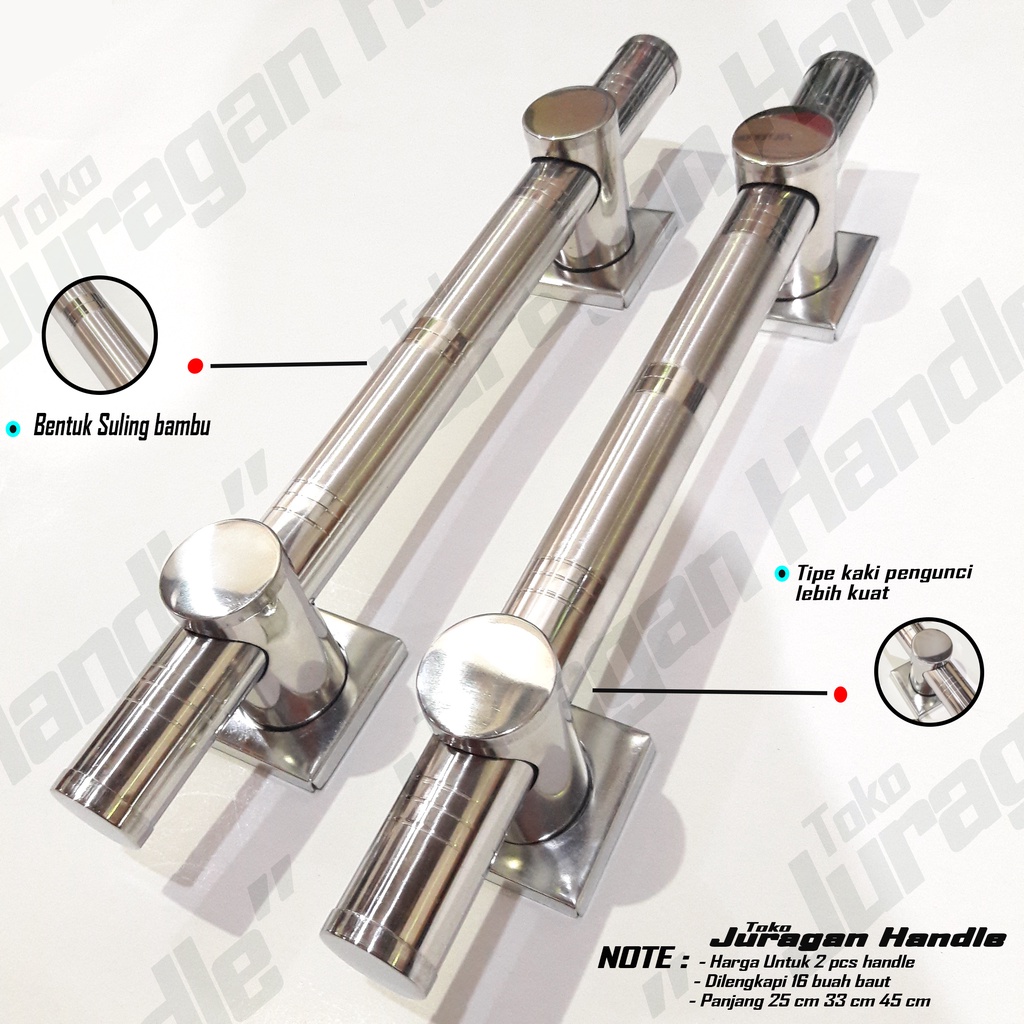 handle pintu rumah minimalis 45 cm / gagang pintu model suling silver / handel pintu logam stainless tebal antikarat / tarikan pintu kualitas ekspor