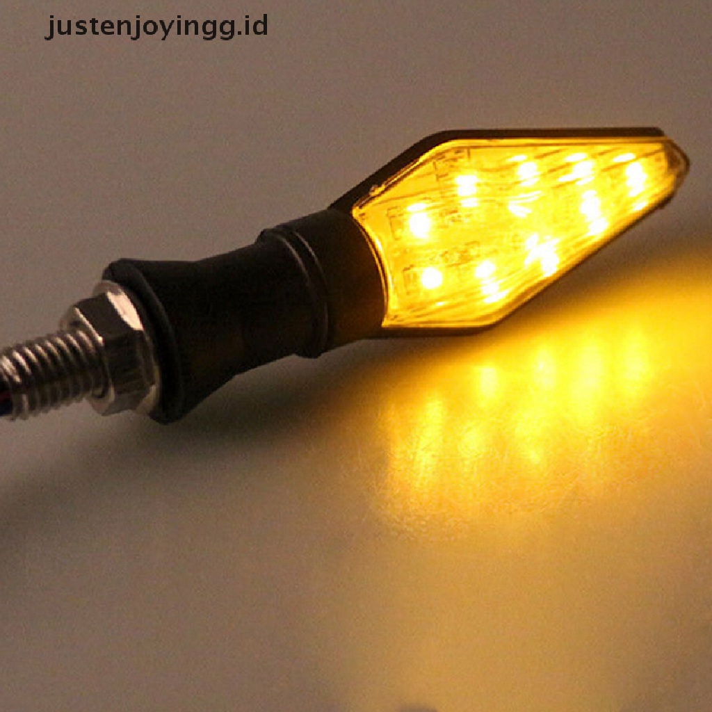 Lampu Sein 12-led Warna Amber + Biru Untuk Motor