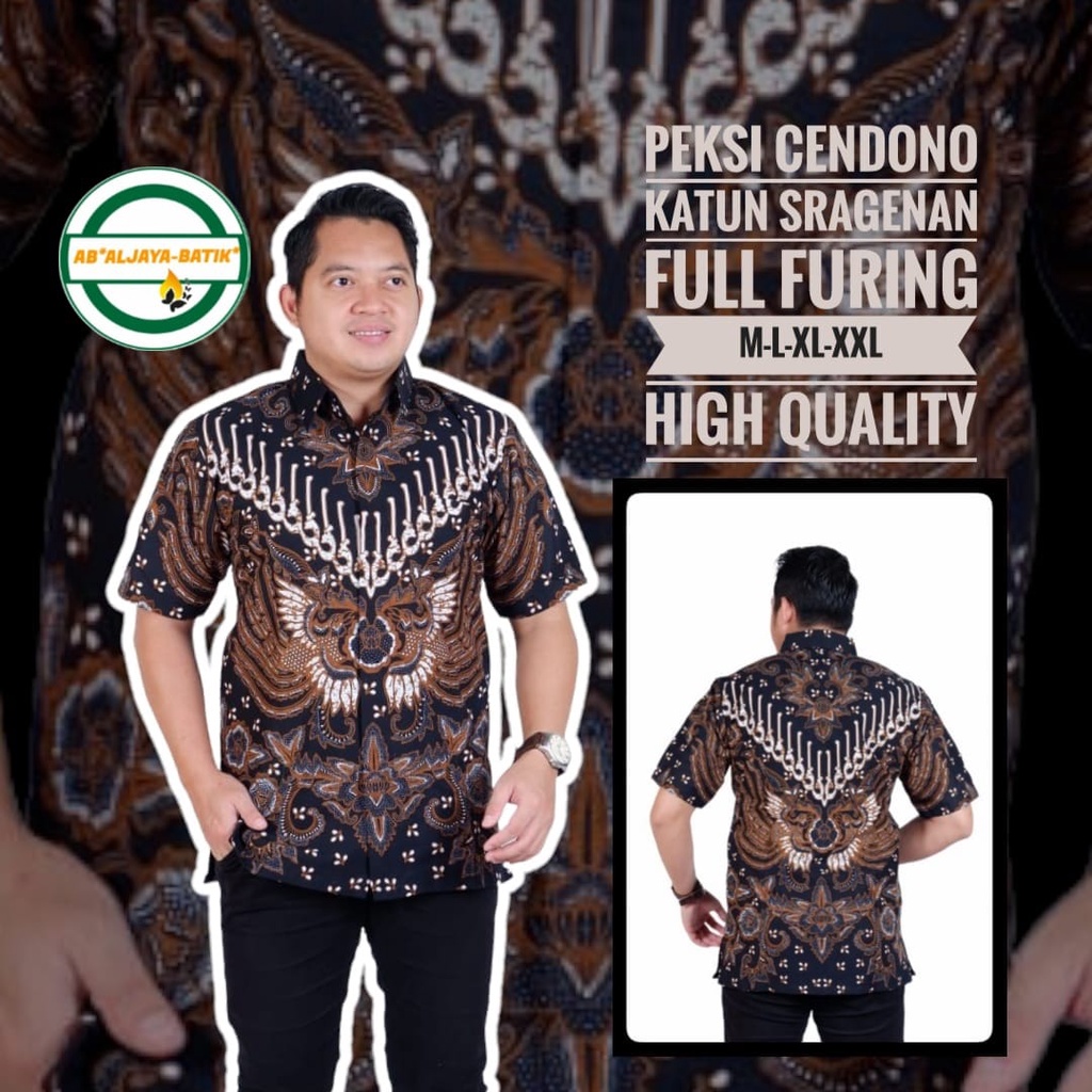 PEKSI CENDONO Kemeja Batik Solo Pria Lapis Furing PREMIUM Lengan Panjang dan Pendek ALJAYA asli solo