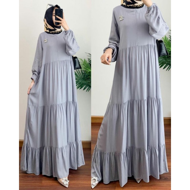 BELLA DRESS / BASIC DRESS RAYON / DRESS SUSUN TIGA / GAMIS CANDA