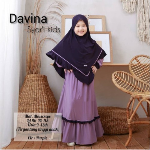 Gamis Anak Usia 9-12 Thn Baju Muslim Anak Perempuan DAVINA KIDS SYARI Nanda Fashion Shop