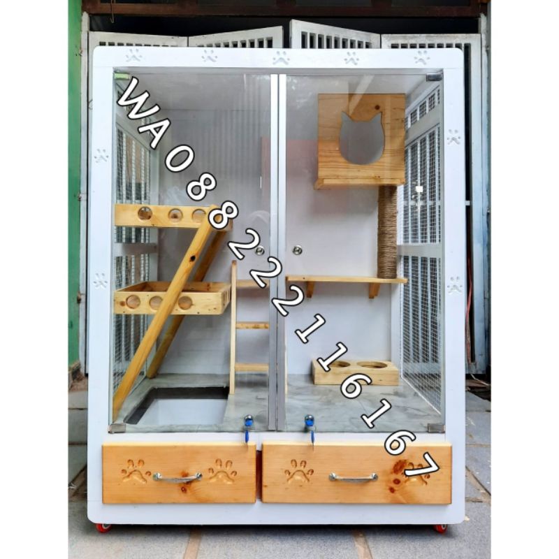 Cat Quarium Elegant kandang kucing kayu