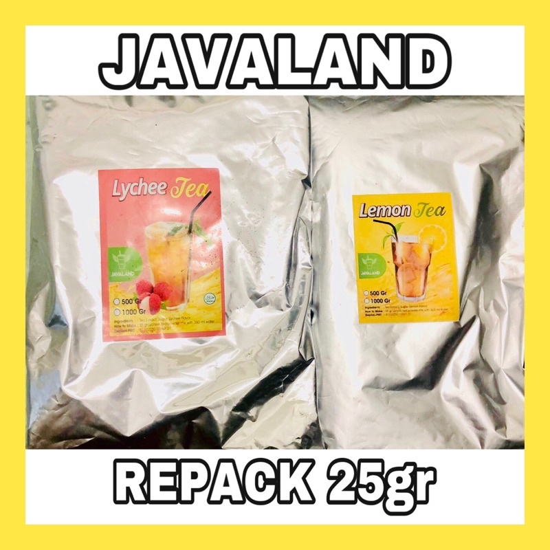 

powder drinks bubuk minuman javaland lemon leci tea es cafe 25gr