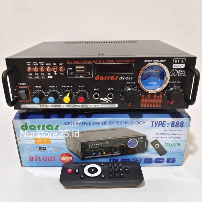 Power Amplifier Bluetooth DORRAS DS-299 Karaoke Stereo + MP3 Player Ampli Bluetooth FM Radio TF Card