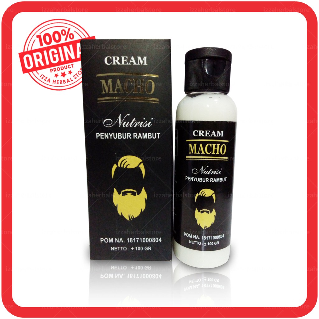 CREAM MACHO Original - Nutrisi Penyubur Rambut Jenggot Mengatasi Kerontokan