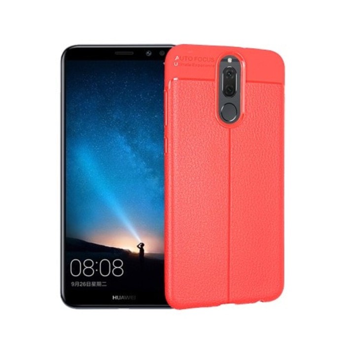 TV813 - LITCHI SKIN TEXTURE CASE HUAWEI NOVA 2I - MATE 10 LITE RED