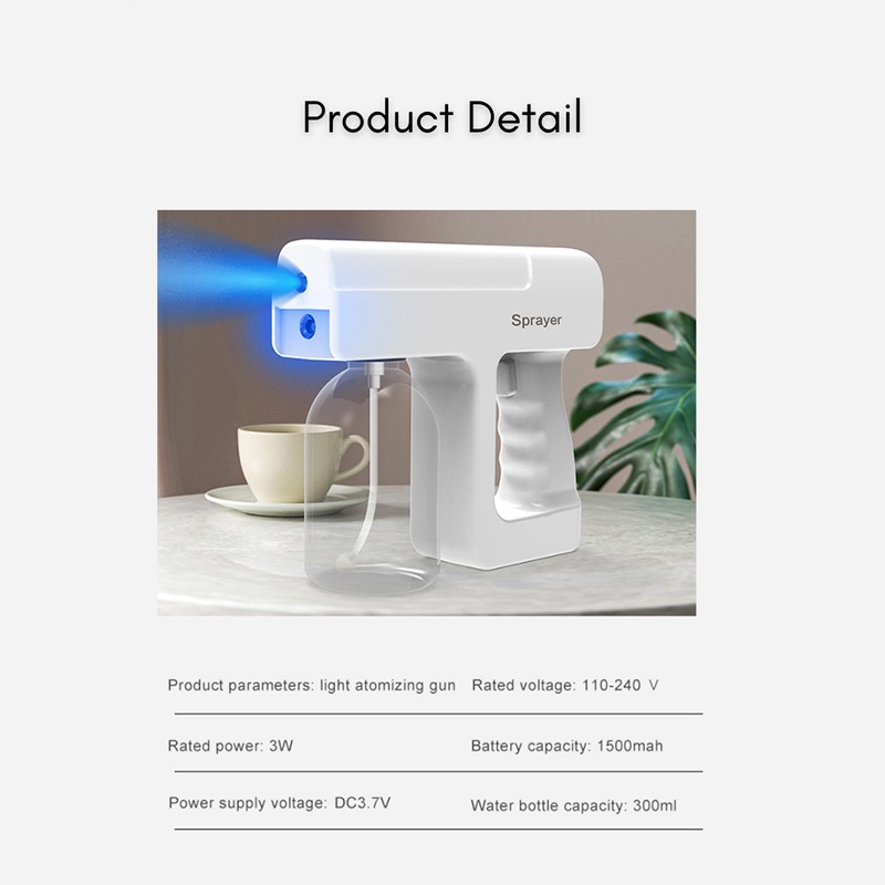 Nano Spray Gun Wireless WHITE Disinfection Disinfektan