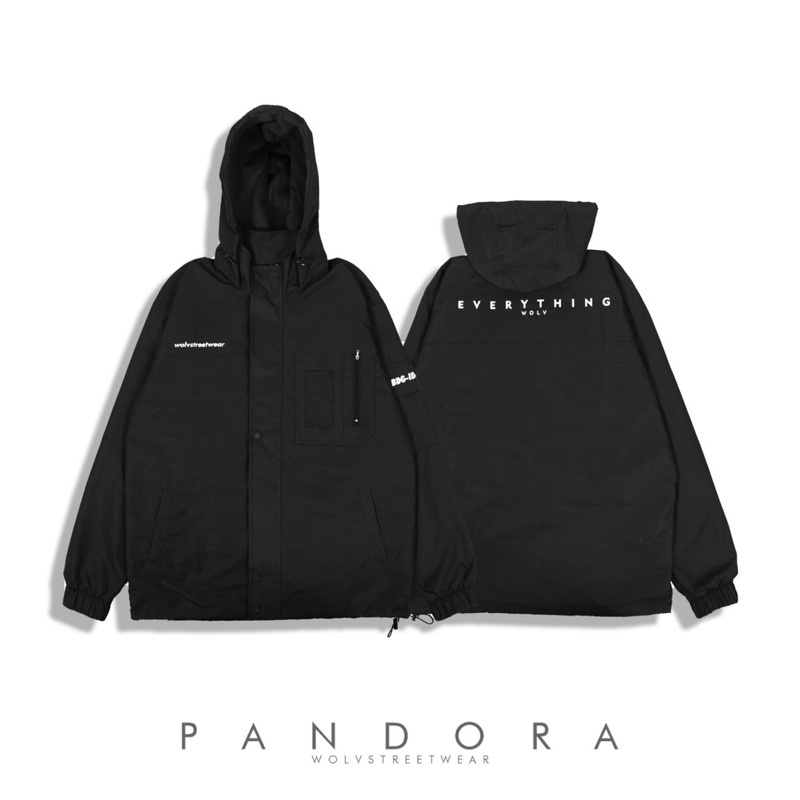 Jaket Outdoor Pandora Hitam Jaket Parasut Jaket Wolv