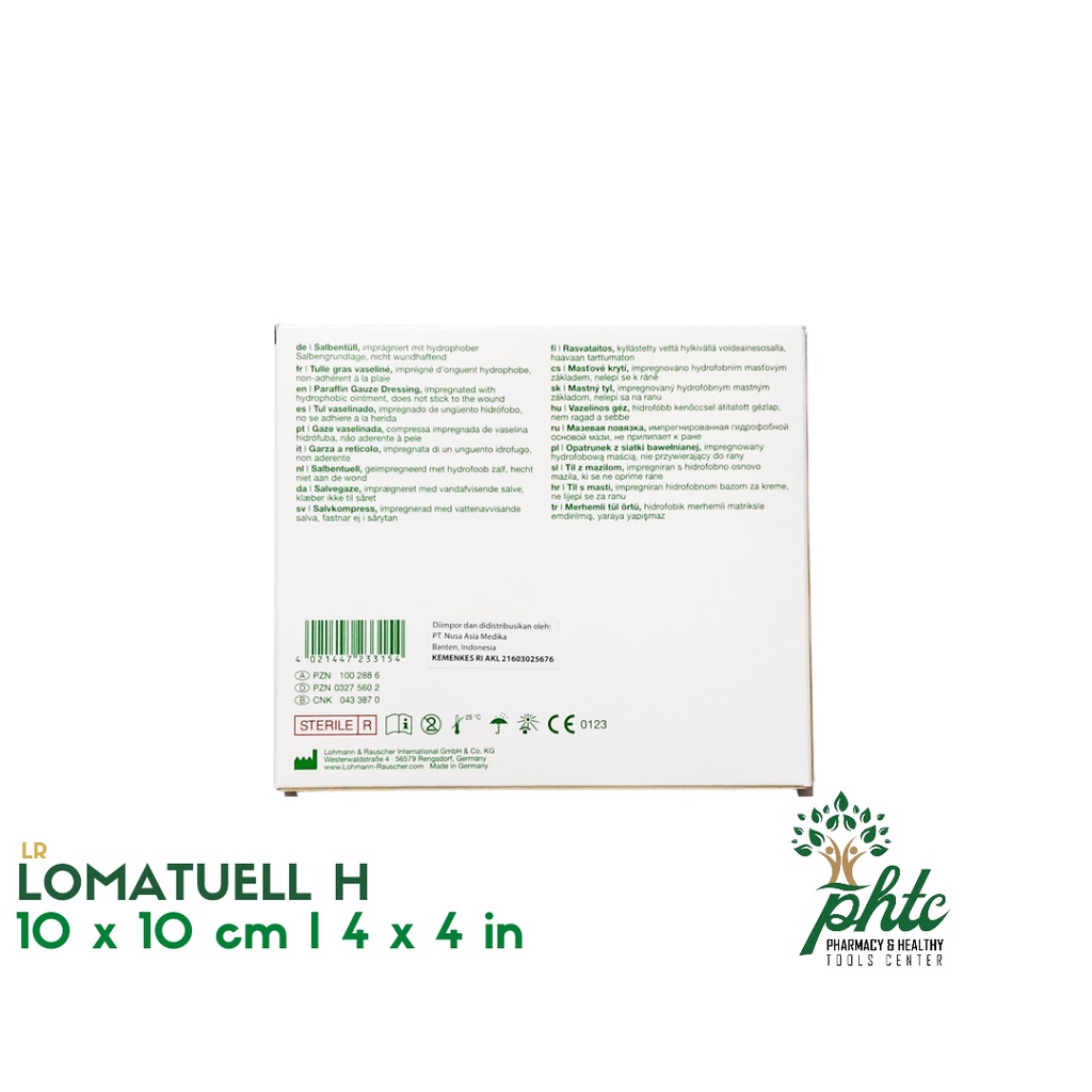 Lomatuell l Sofratulle 10x10cm 1 BOX l Parrafin Gauze Dressing Lomatulle