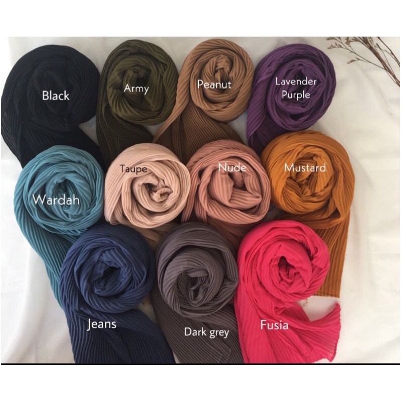 Pashmina Plisket Full Premium Ceruty Babydoll Pleats Plisir