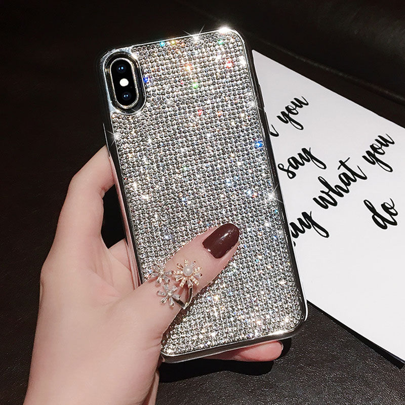 iphone berlian flash berlian kasus Rhinestone Bling Diamond Glitter Case for iphone 11 pro max X XS XR XSMax XS 7 8 Plus 6 6S Soft Silicone TPU Sexy Girly Protector Back Cover