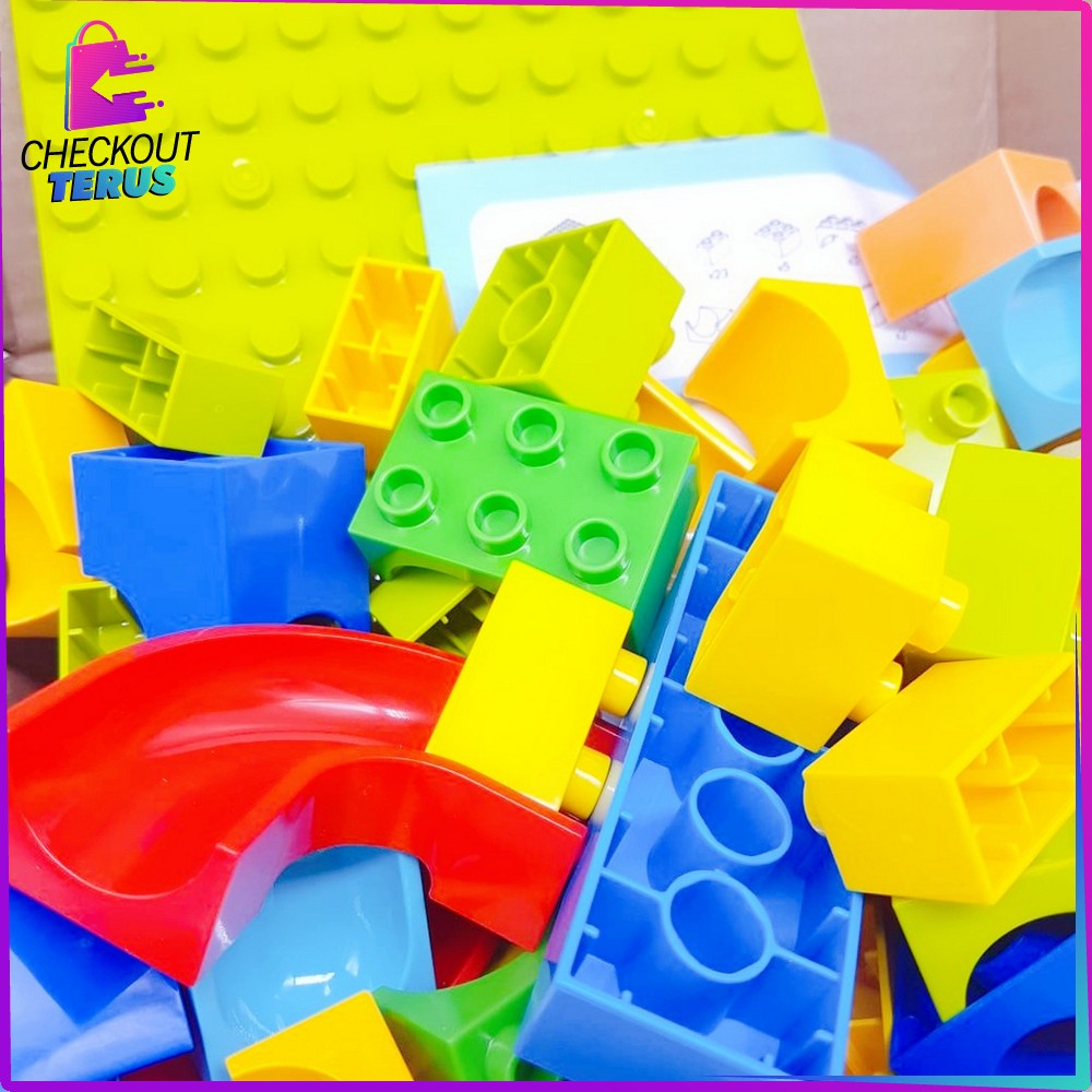 CT M38 Mainan Susun Balok Kelereng Isi 50PCS dan 56PCS Mainan Edukasi Balok Bongkar Pasang Bricks Marble Run Kids