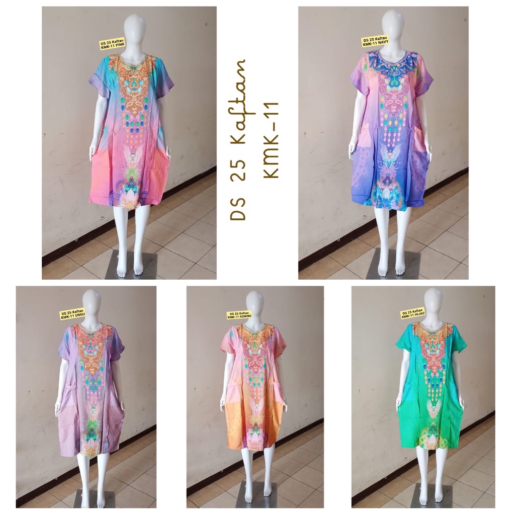 Daster Kaftan Batik Kudamas DS 25 LD 114cm Tanpa Kancing KMK 11 &amp; 12 &amp; 09