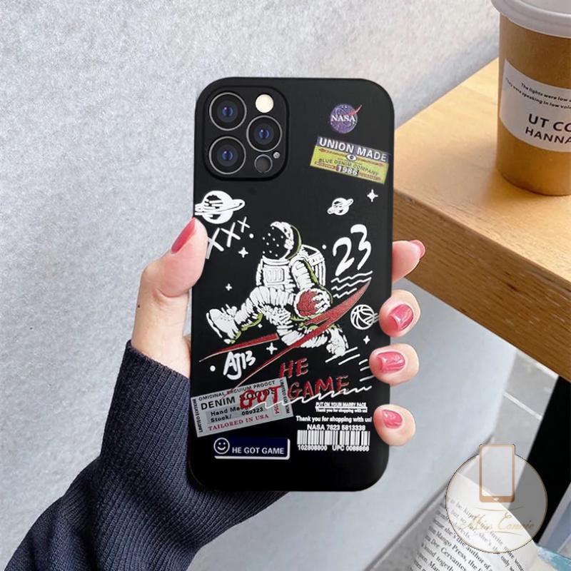 Xiaomi Redmi 10 9A Mi POCO F3 POCO M3 Pro Mi 11 lite 10T 10 Note9 Note10 Note8 Redmi 9 9C NFC 9T Note10Pro Note10S Poco X3 Poco M3 A15 A16 Reno 5 4 5F A54 A74 A12 A7 A5S A3S A9 A5 A53 2020 A35 Straight Cube Nasa Astronaut Space Soft Phone Case-7