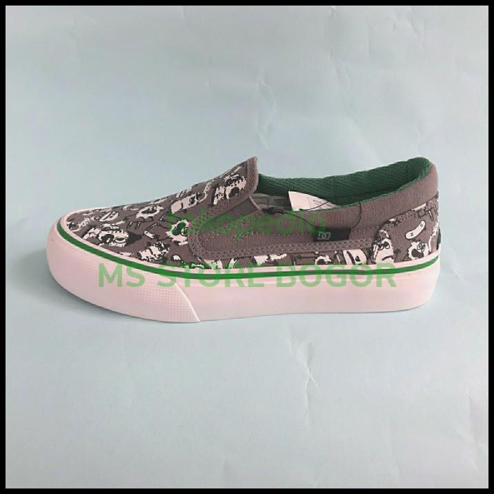 Sepatu Anak Dc Original Model Trase Slip On Col . Grey/Green Adbs3001