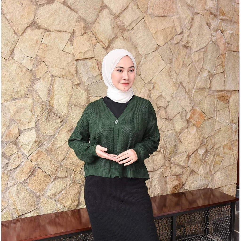 KALILA - GITA Cardigan Crop Rajut Wanita Dewasa | Kardigan Rajut Wanita