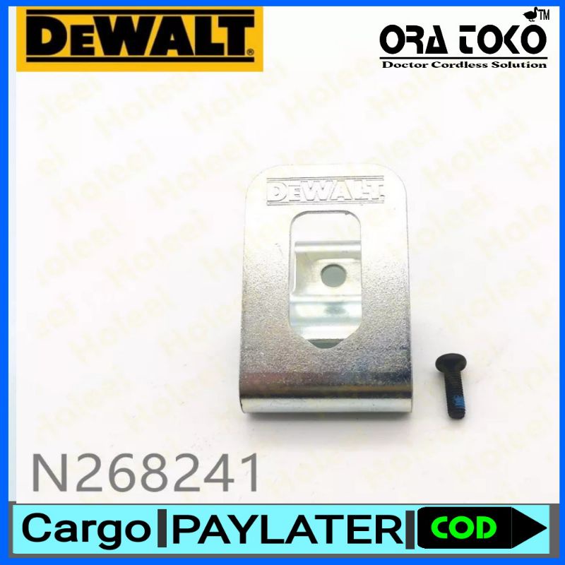 Dewalt Cantolan , pengait, belt clip ori dewalt bor cordless ,Sabuk Pengait DeWALT N268241 untuk DCD