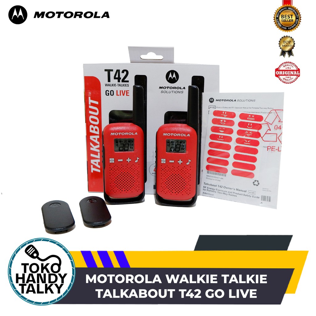 MOTOROLA WALKIE TALKIE TALKABOUT T42 GO LIVE NEW ORIGINAL GARANSI RESMI POSTEL