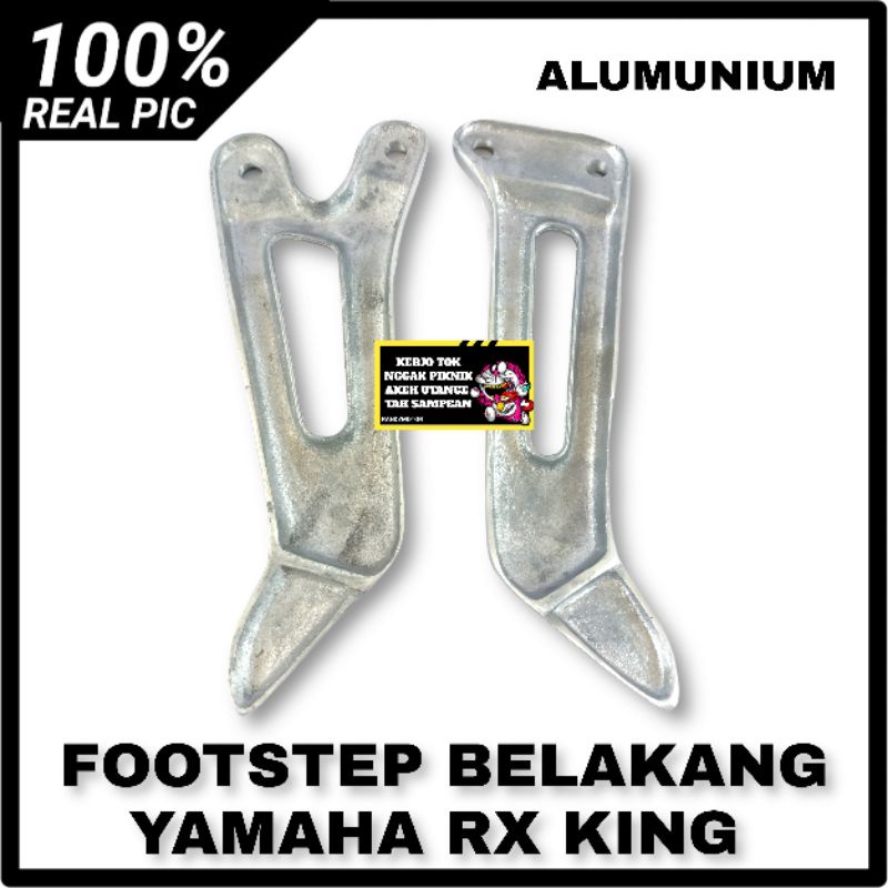 FOOTSTEP FUSTEP BOSTEP POSTEB PIJAKAN KAKI BELAKANG YAMAHA RX KING ALUMUNIUM POLES SET KARET-5