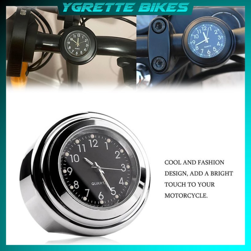 YGRETTE - BICYCLE WATCH CLOCK HANDLEBAR JAM UNTUK DI STANG SEPEDA HANDLEBAR WATERPROOF ALUMINIUM