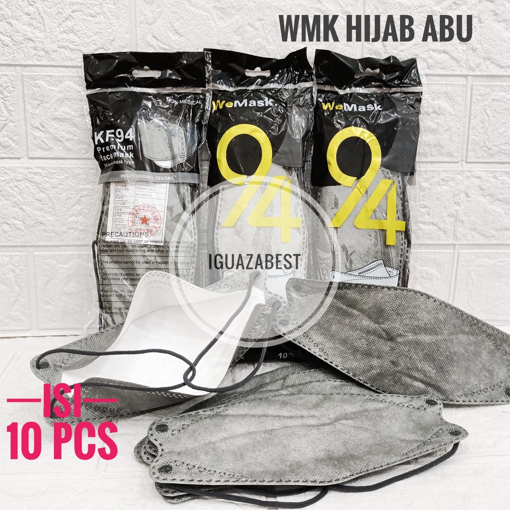 Masker KF94 HIJAB HEADLOOP 4ply evo plusmed convex 4D impor KF 94 - Putih/sachet