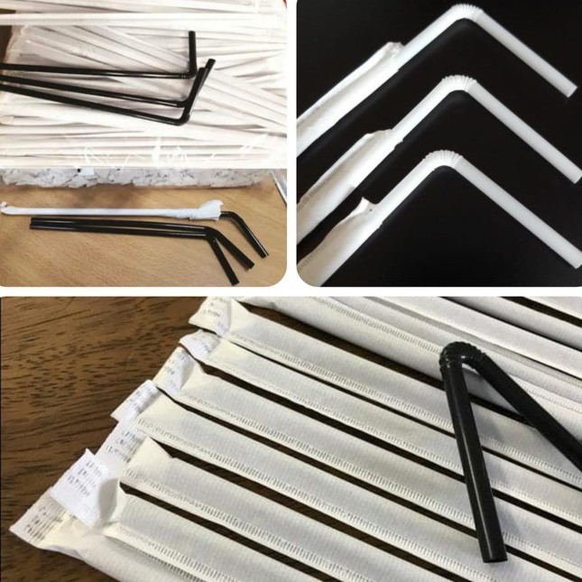

Sedotan Bengkok Steril Kertas HITAM & PUTIH 500 pcs / Sedotan Cafe