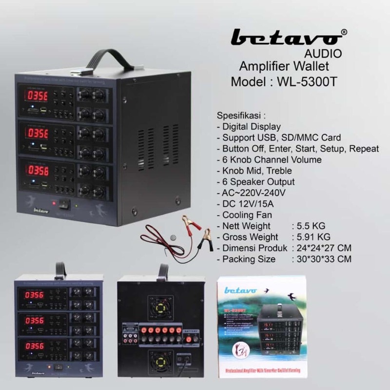 AMPLI WALET BETAVO WL 5300T PROFESSIONAL AMPLIFIER BLUETOOTH