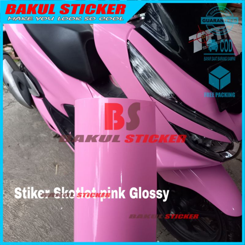 Sticker Skotlet Motor Pink Glossy Stiker Ping Glossy