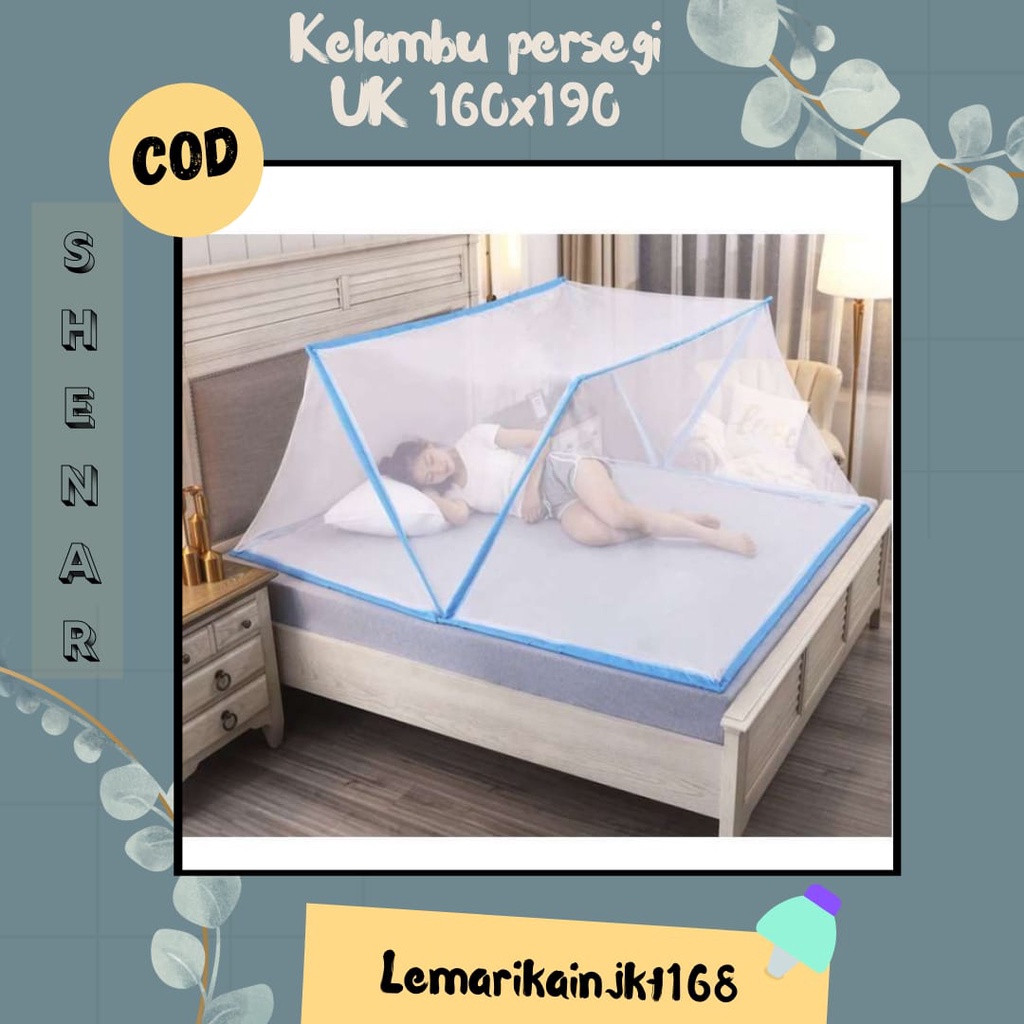 NEW (2kg) SHENAR COD Kelambu Nyamuk Lipat Model Terbaru|Kelambu kasur lipat|kelambu lipat portable | kelambu persegi ukuran 160x190|kelambu anti nyamuk terbaru|kelambu tenda jumbo