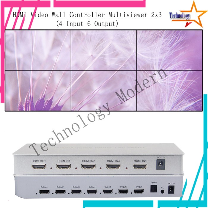 Video Wall Controller Multiviewer 2x3 3x2 Utk 6 TV (4 Input 6 Output)
