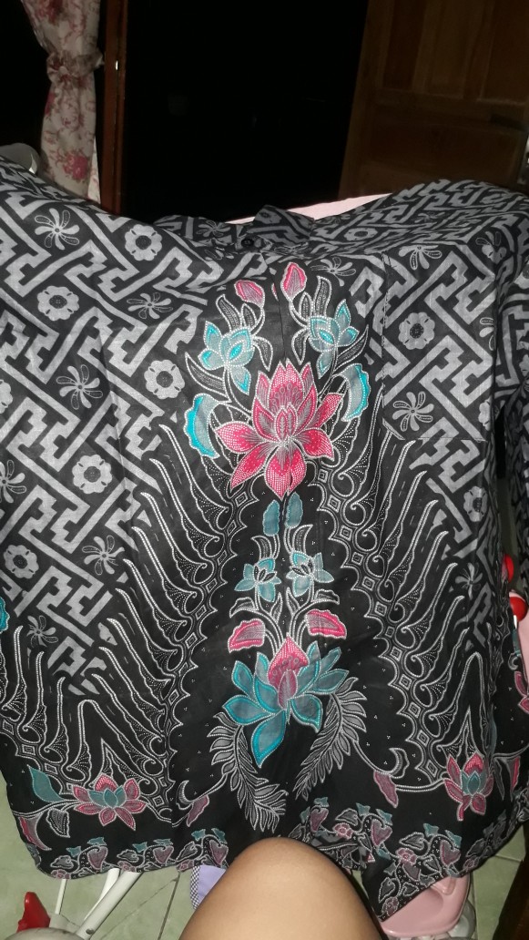 Batik Couple Keluarga Sania Ruffle Ori Ndoro Jowi Dnt Motif Pagar Abu