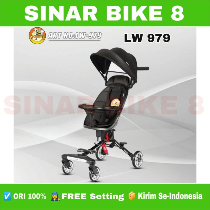 Kereta Dorong Anak Bayi Baby Stoller PACIFIC LW 979 Kursi Bisa di Putar