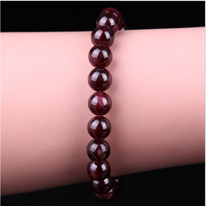 [Bayar di Tempat] Gelang Pria Wanita Batu Garnet Grade AAA