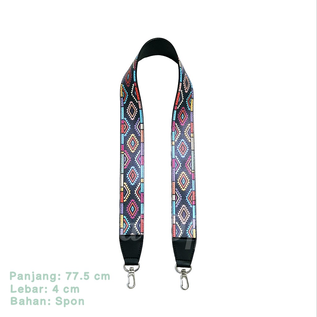 Shifra Strap Tali Pundak Tas Webbing Tribal Colorful Dengan Kaitan