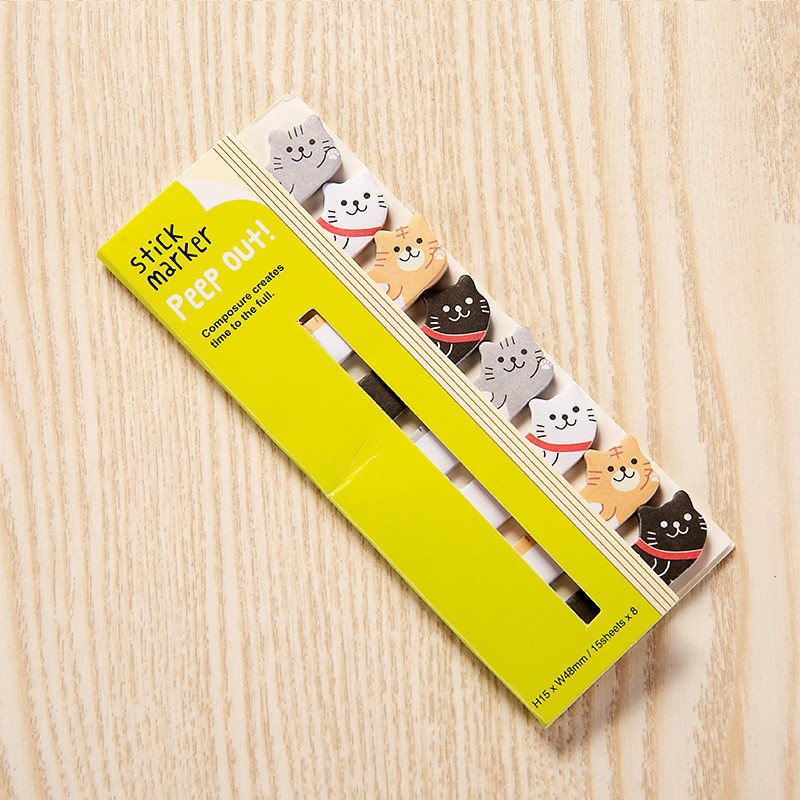 Sticky Note Stick Marker Peep Out-Cat / Kucing