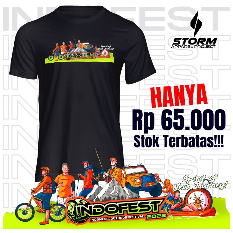 Kaos Distro Gunung Indonesia Outdoor Festival INDOFEST 2022 Berkualitas