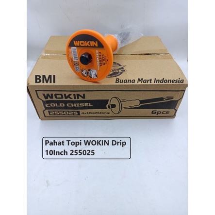 Pahat Topi WOKIN Lancip 10Inch | Cold Chisel Drip | Pahat Topi Betel