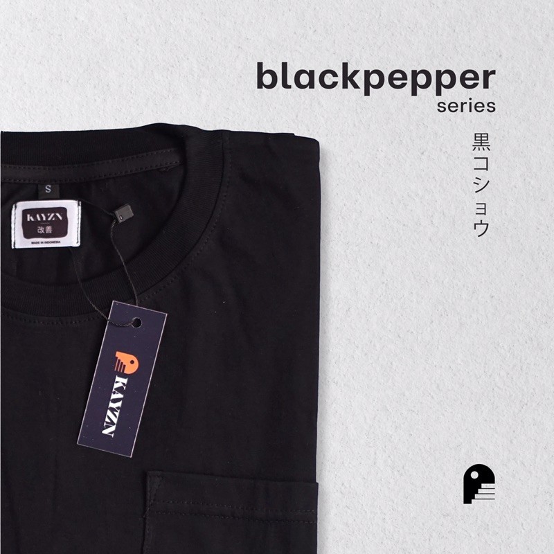 Oversized Pocket Tee BLACK PEPPER Series / Kaos Oversize HITAM (Unisex)