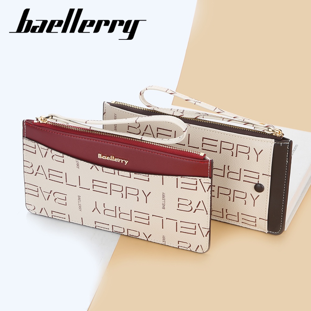 BAELLERRY N2506 Dompet Wanita Panjang Clutch Dompet Handphone Bahan Kulit PU Leather WATCHKITE WKOS