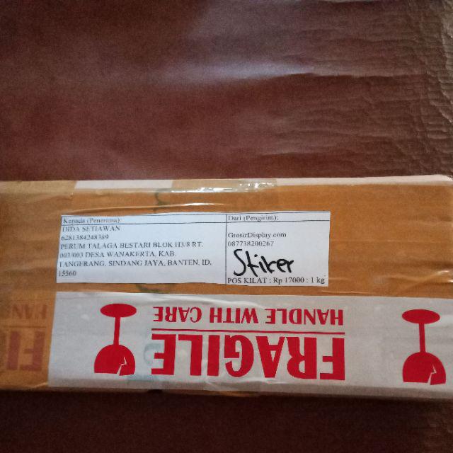 Stiker Geser Kanan Dan Geser Kiri Set Peringatan Petunjuk Pintu Kaca