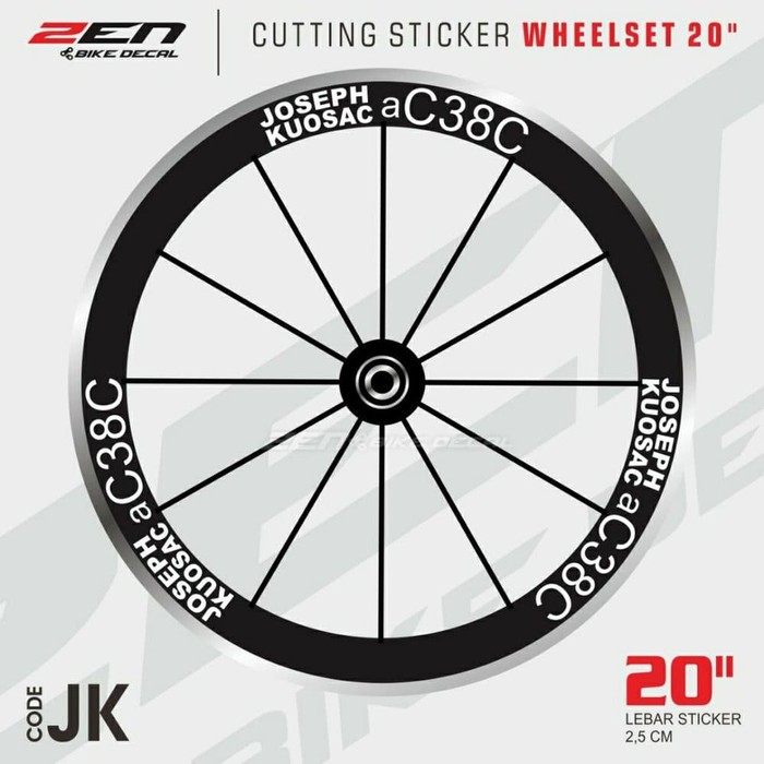 WHEELSET SEPEDA LIPAT CUTTING STICKER SEPEDA LIPAT RING 20 INCH