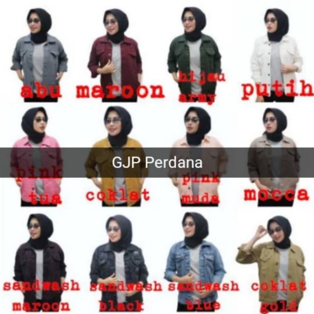 jaket jeans wanita denim over size